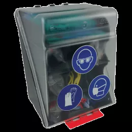 Boîte EPI grand modèle à compartiments (Ø8cm) avec 3 autocollants 23.6x31.5x20.5cm